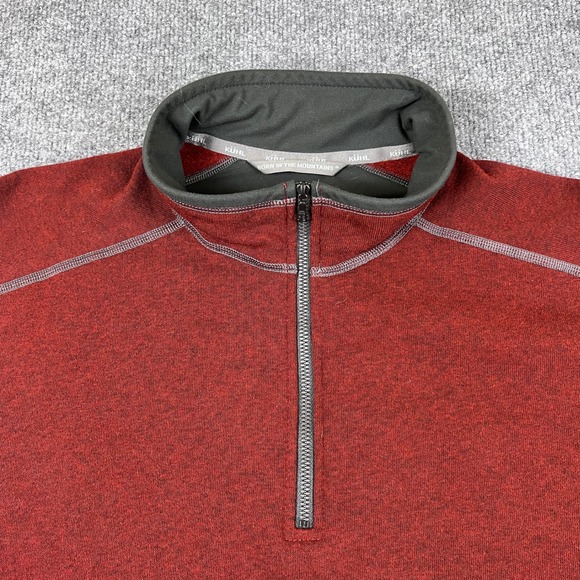 Kuhl Revel 1/4 Zip Sweater Mens XL Red Gray Kashmira Hiking Wicking Outdoor - Picture 6 of 9